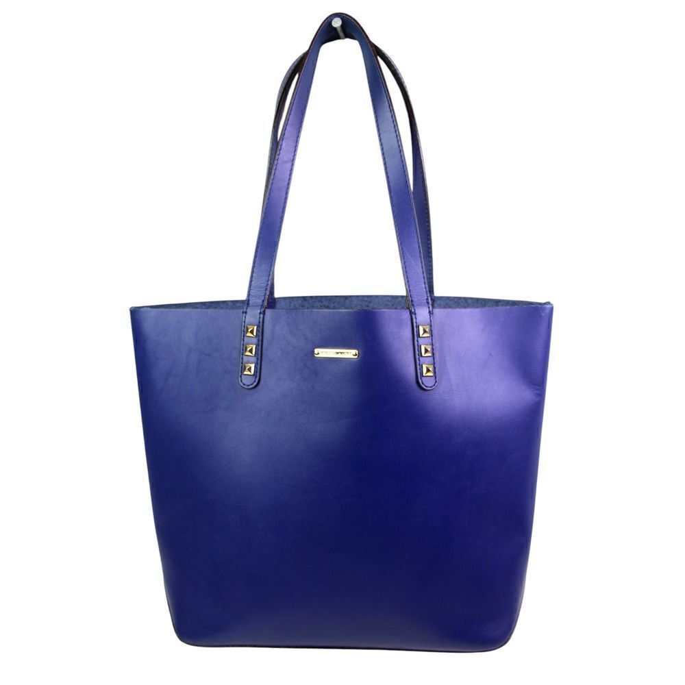 Rebecca Minkoff SADDLE BLUE LEATHER TOTE BUSINESS SHOULDER BAG HANDBAG PURSE